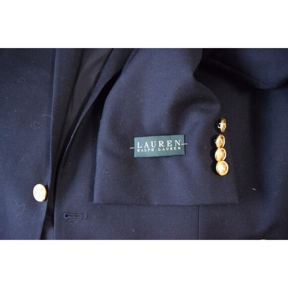 New Lauren Ralph Lauren Blazer 42L 42 Long Mens Black 100 Wool 2 Button Career - Picture 5 of 7